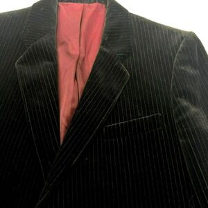G.B. PEDRINI LIBRAIO size 38R Black Corduroy Blazer Club Jacket Sport Coat Italy